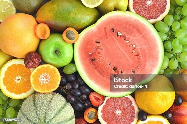 Variety Of Fresh And Delicious Fruits On The Table Stock Photo - Download Image Now - 2015, Apple - Fruit, Apricot