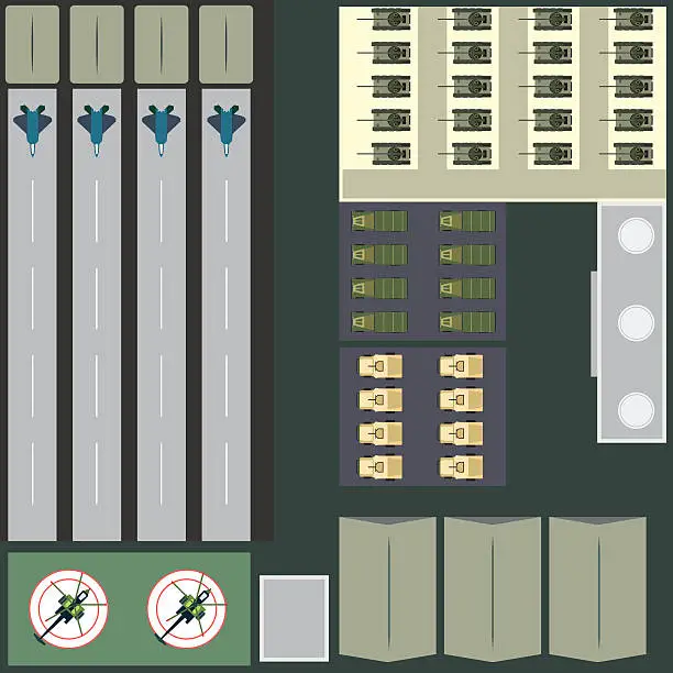Vector illustration of Military base