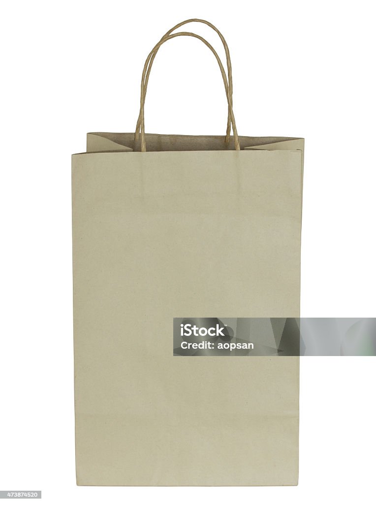 brown paper bag isolated on white brown paper bag isolated on white with clipping path 2015 Stock Photo