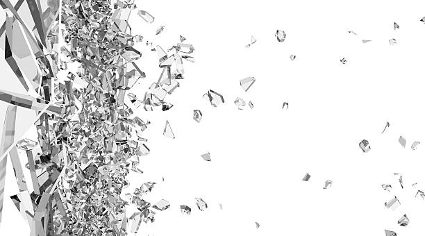 istock Broken Glass into Pieces isolated on white background 473877906