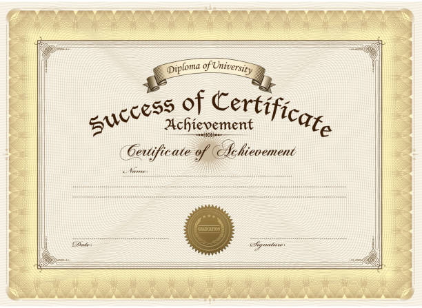 ilustrações de stock, clip art, desenhos animados e ícones de diploma - elegance seal stamper success badge