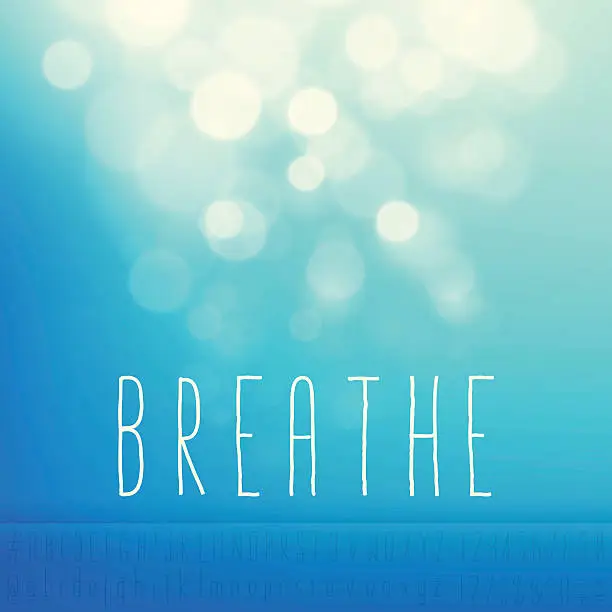 Vector illustration of Breathe Stock Vector Background Word Blue Sky Text Alphabet