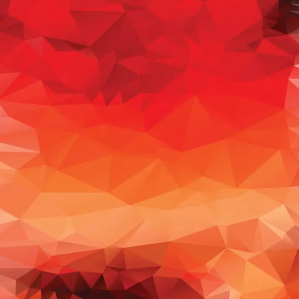 Vector illustration of Light orange red abstract polygonal background. Vector mosaik