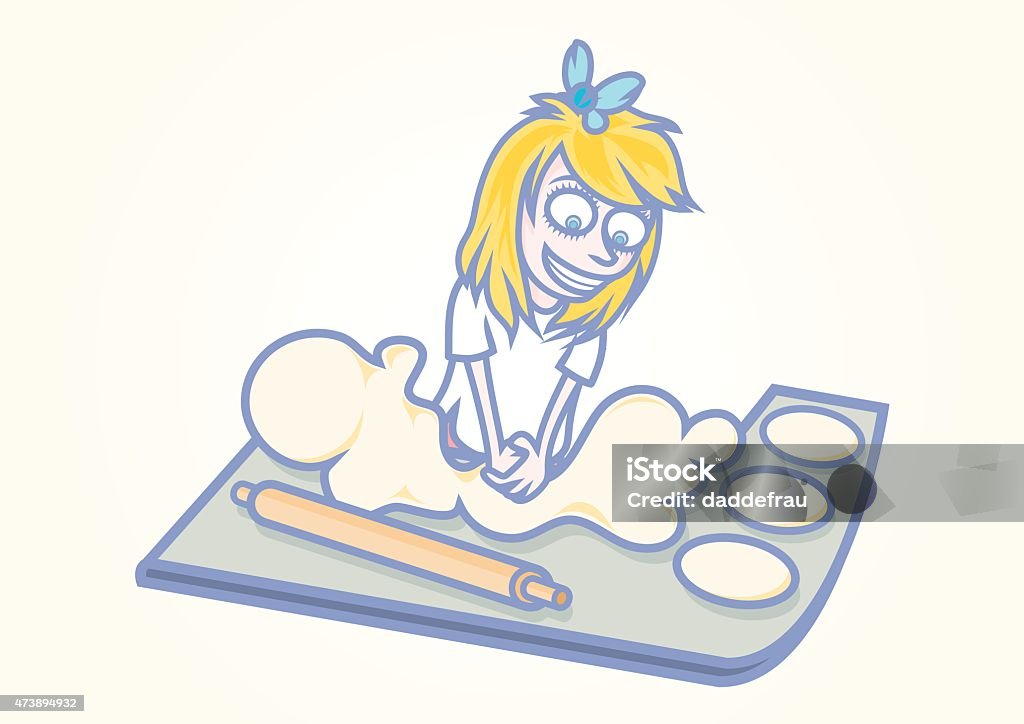 girl making pizza illustration of a girl making pizza 2015 stock vector