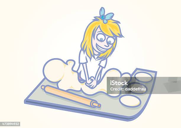 Girl Making Pizza Stock Illustration - Download Image Now - 2015, American Culture, Calzone