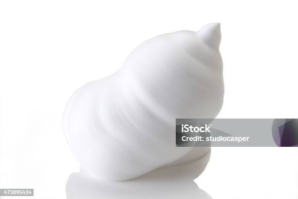 Shaving Cream On White Stock Photo - Download Image Now - Soap Sud, Bubble, Whipped Food