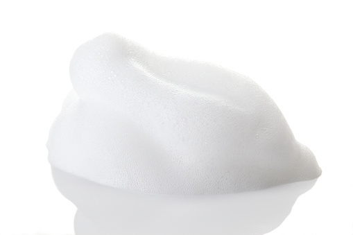 Foam of soap isolated on white