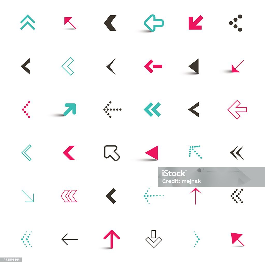Vector Arrows Icons Set Illustration Simple Flat Design Vector Arrows Icons Set Illustration 2015 stock vector