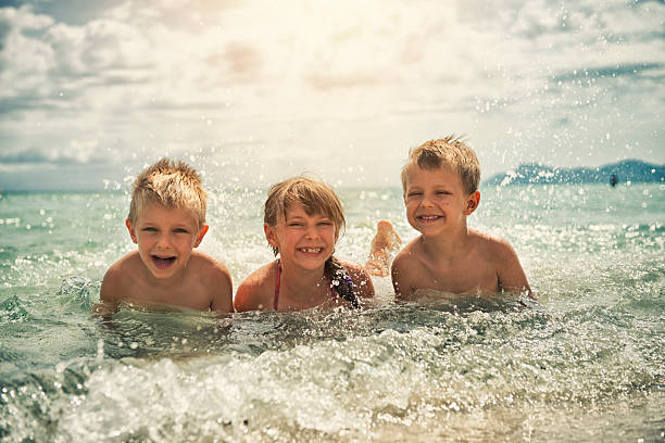 istock Kids having fun in sea 473898164