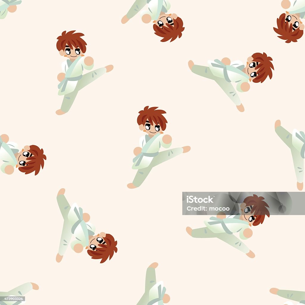 Taekwondo , cartoon seamless pattern background 2015 stock vector