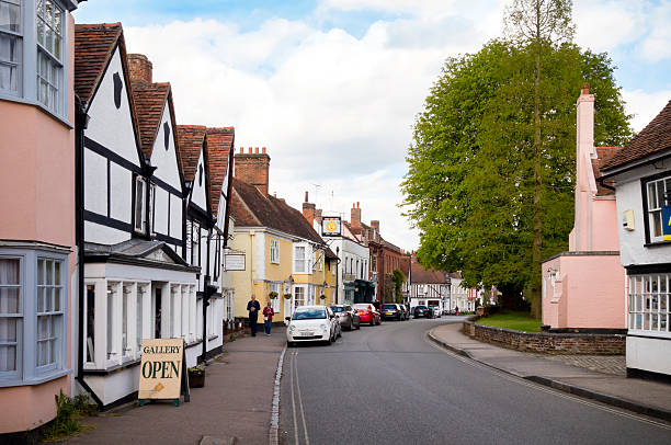 ver en dedham high street, essex, inglaterra - john constable fotografías e imágenes de stock