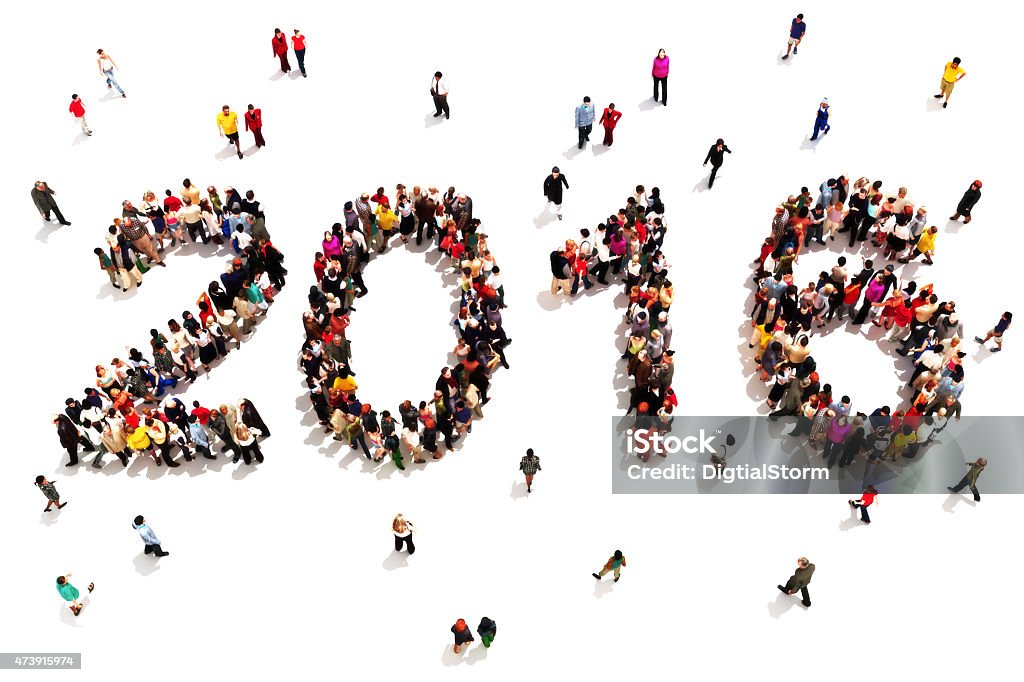 Llevar en el año nuevo de 2016 - Foto de stock de Personas libre de derechos