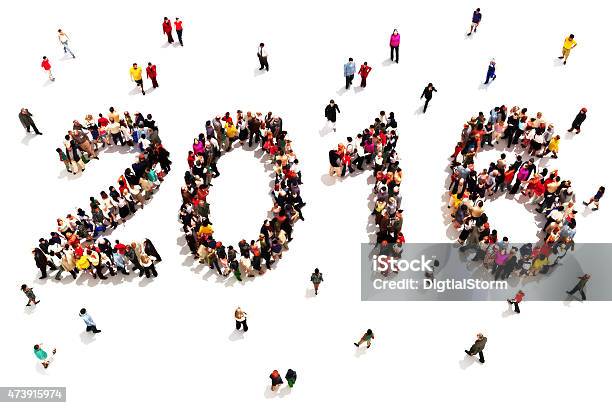 Bringing In The New Year Of 2016 Stock Photo - Download Image Now - People, 2015, 2016