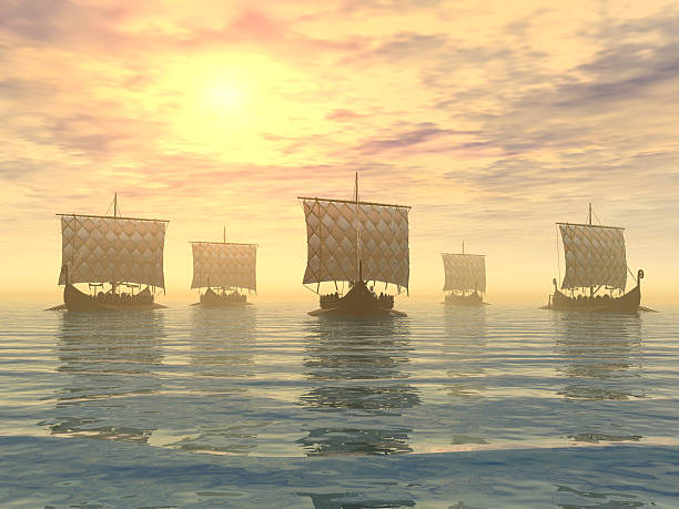 Viking Ships stock photo