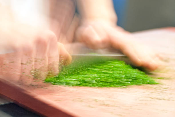 Chives cutting stock photo