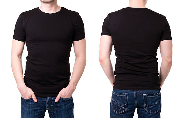 istock Black t shirt on a young man template 473935440