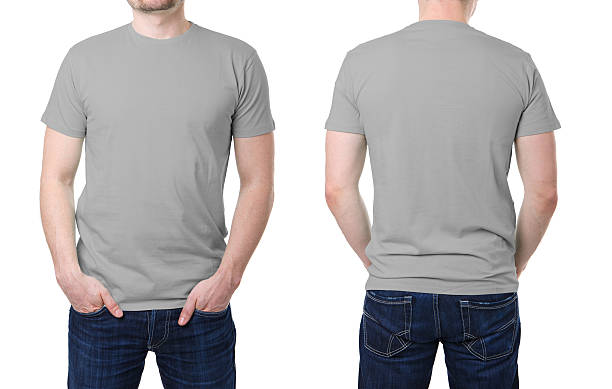 camisa gris t en una plantilla joven - gray shirt fotografías e imágenes de stock