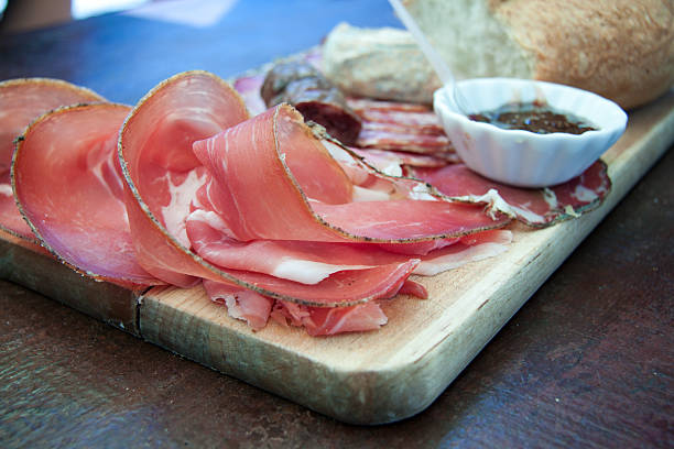 Corsican delicatessen board stock photo