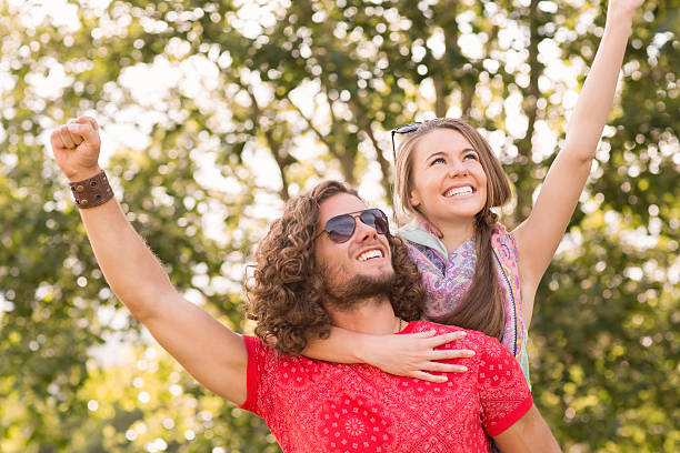 istock Cute couple in the park 473939722