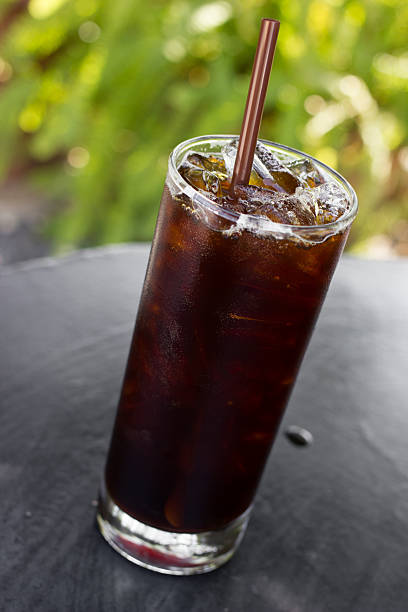 istock Glass of black iced coffee. 473943388