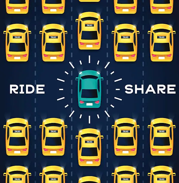 Vector illustration of Crowdsourced Transportation Services