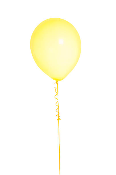 istock Single yellow helium balloon isolated 473951144