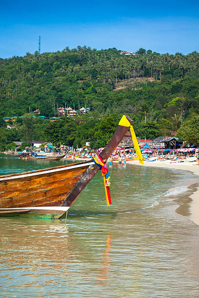 istock Long boat and tropical beach, Andaman Sea,Phi Phi Islands 473957740