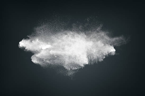istock Cloud of white dust on dark gray-blue background 473960758