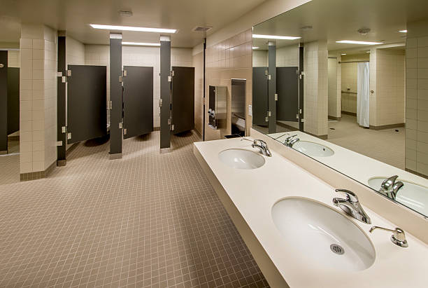 istock Women's Restroom with Showers 473961556