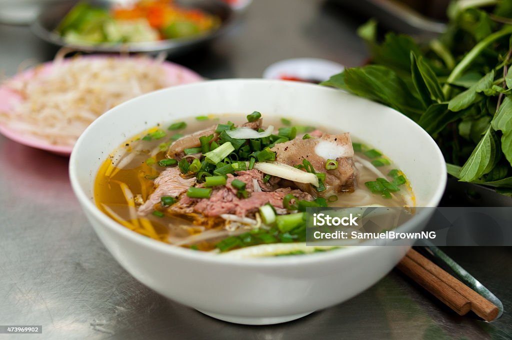 Pho - Saigon streetfood The most delicious food in Ho Chi Minh city Pho Soup Stock Photo