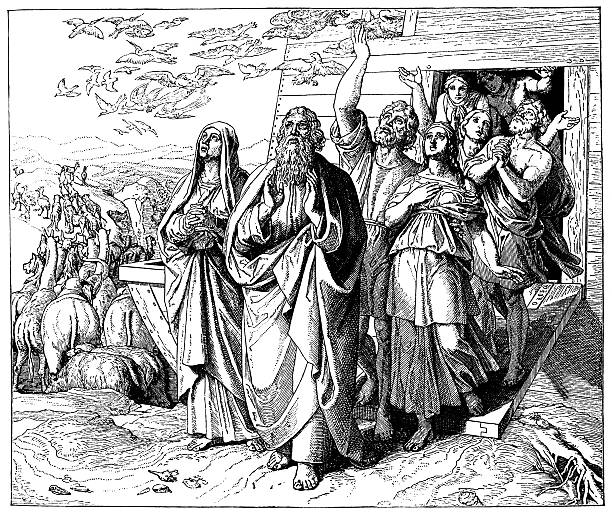 istock Noah and his family leaving the Ark (Victorian engraving) 473972278