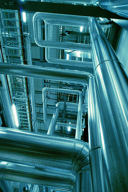 istock Industrial zone, Steel pipelines and valves 473976746