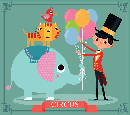 A circus performance with cute animals.