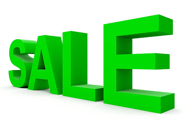 istock SALE - green 3d letters isolated on white 473982028