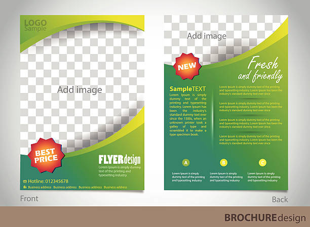 Brochure design template. Proportionally for A4 size vector art illustration
