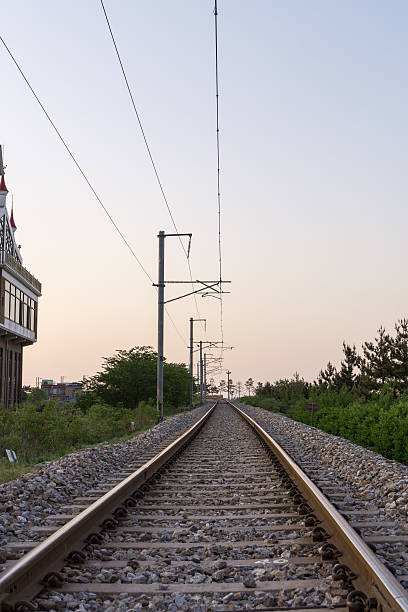 Jeongdongjin railway in jeongdongjin near the beach in Gangneung, South Korea