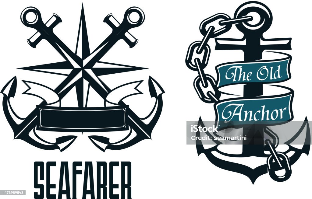 Seafarer Marine Heraldic Emblem And Symbol Stock Illustration - Download  Image Now - 2015, Adventure, Anchor - Vessel Part - iStock