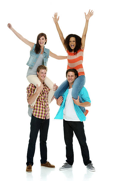istock Men carrying women on their shoulders 473995468