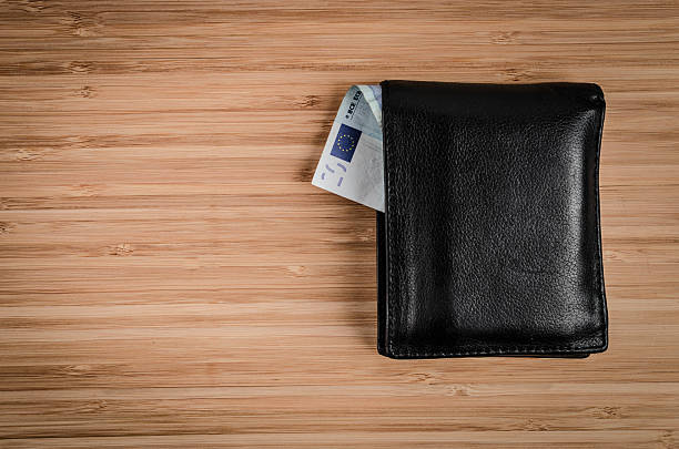 Black men wallet with 20 euro stock photo