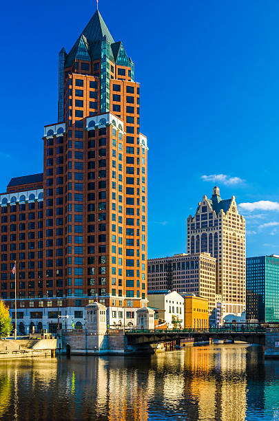 istock Milwaukee skyscrapers and river, portrait orientation 473998060