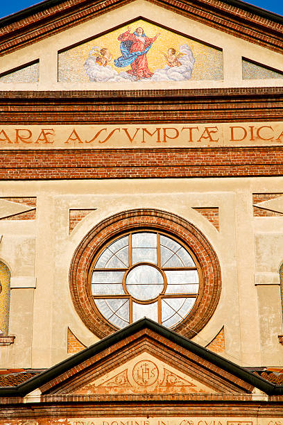 istock rose window  italy  lombardy     in  the parabiago   brick   tow 474002010