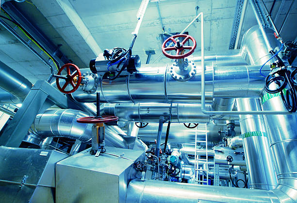 istock Industrial zone, Steel pipelines and valves 474003492