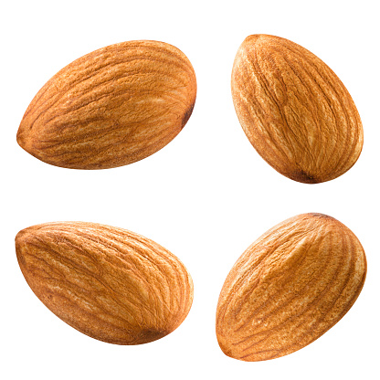 almonds nuts isolated on white background Clipping Path
