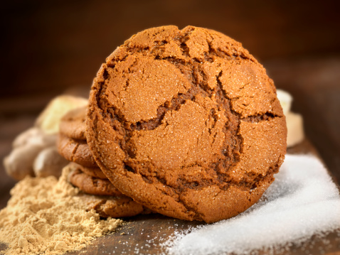 Ginger Snap Cookies with Ingredients-Photographed on Hasselblad H3D2-39mb Camera