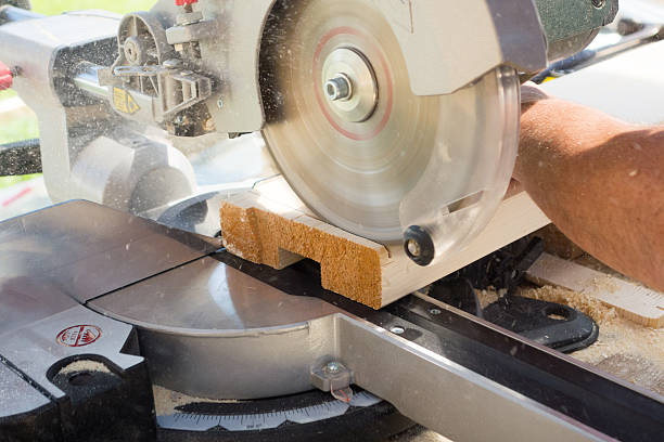 istock Circular Saw Cutting  Wood Plank 474014778