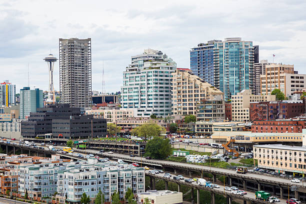 istock Seattle Washington Downtown Skyline, Space Needle to Left 474020102