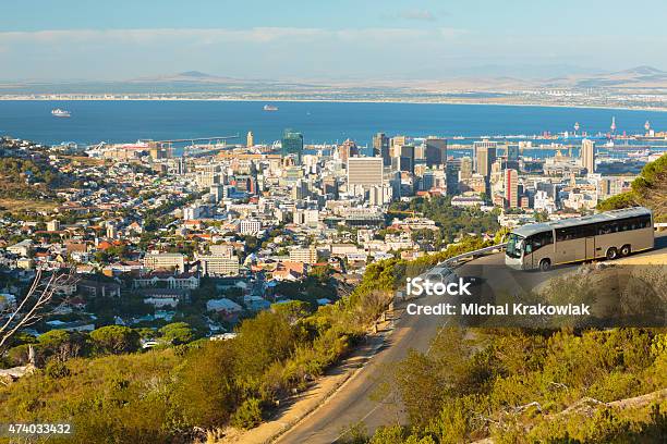 Cape Town View From The Road On Table Mountain Stock Photo - Download Image Now - Cape Town, Building Exterior, Bus