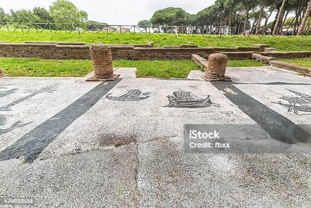 Mosaic Detail In The Old Town Of Ostia Rome Italy Stock Photo - Download Image Now