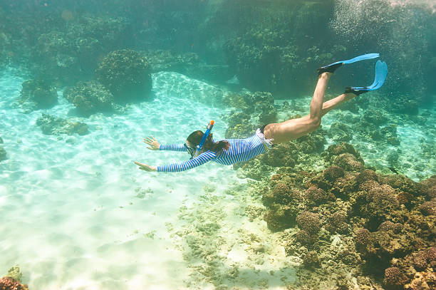 istock Woman with mask snorkeling 474034044