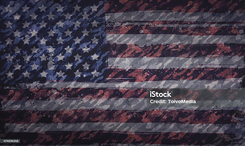 Grunge American Flag A grungy and weathered looking American flag. Camouflage Clothing stock illustration